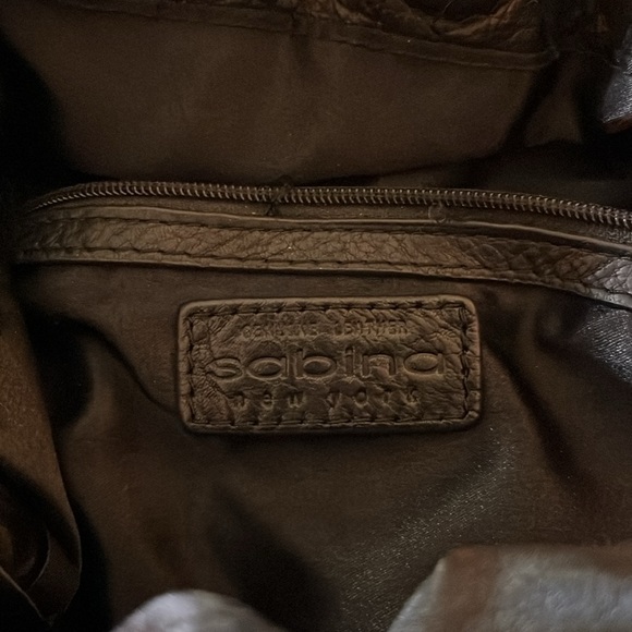 Sabrina New York Drawstring VINTAGE LEATHER SATCHEL SHOULDER BAG - Picture 3 of 6